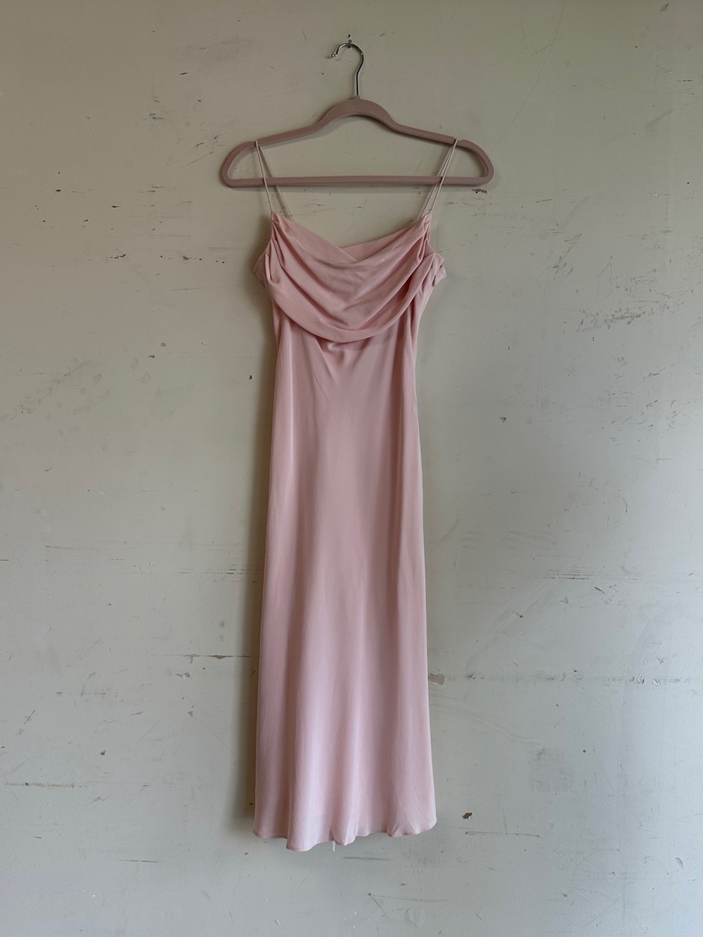 Vintage y2k baby pink silk slip dress fiori de zucca